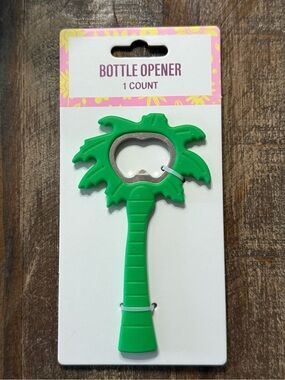 Festive Voice Green Palm Tree Bottle Opener NWT